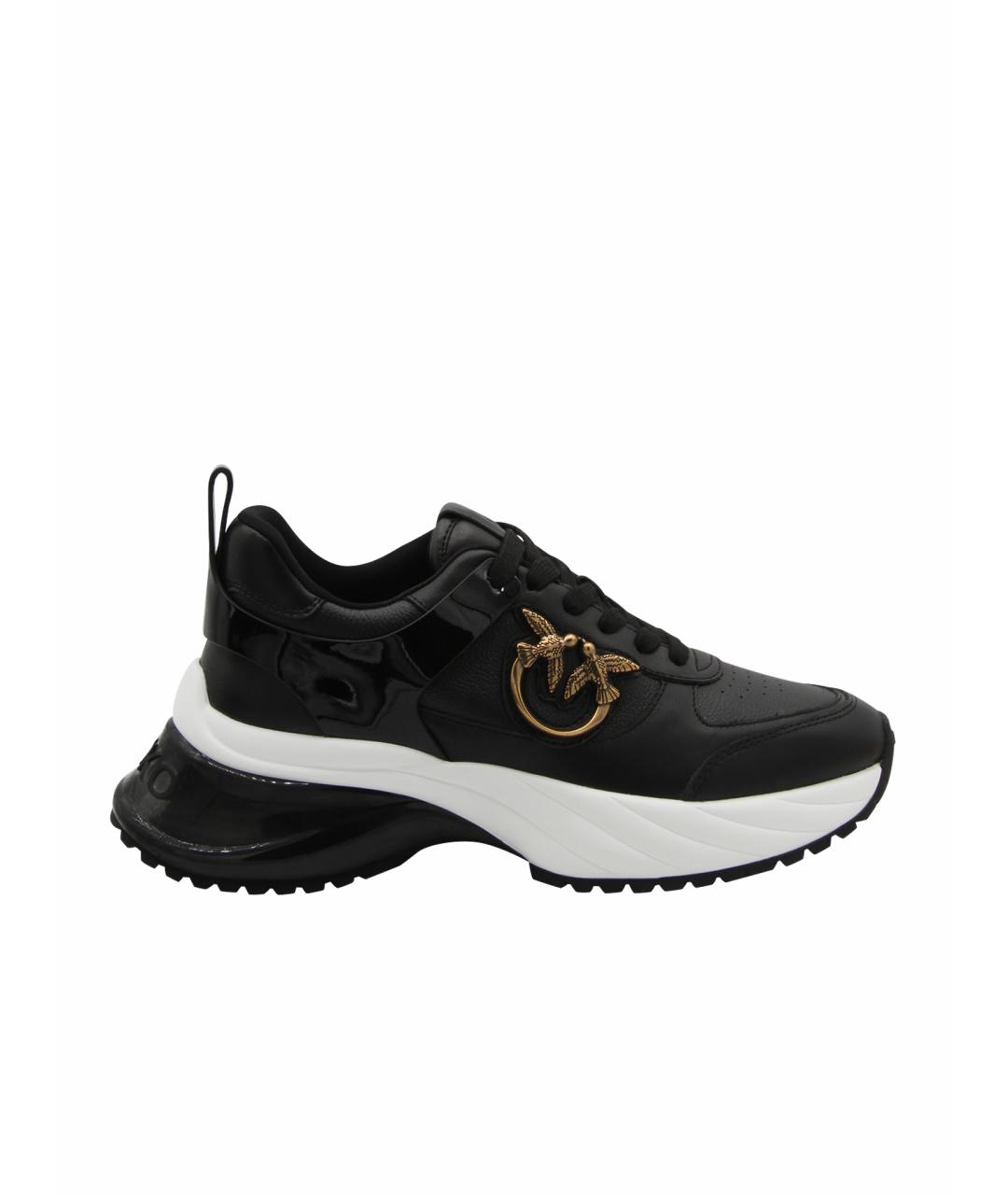PINKO Черные кожаные кроссовки, фото 1