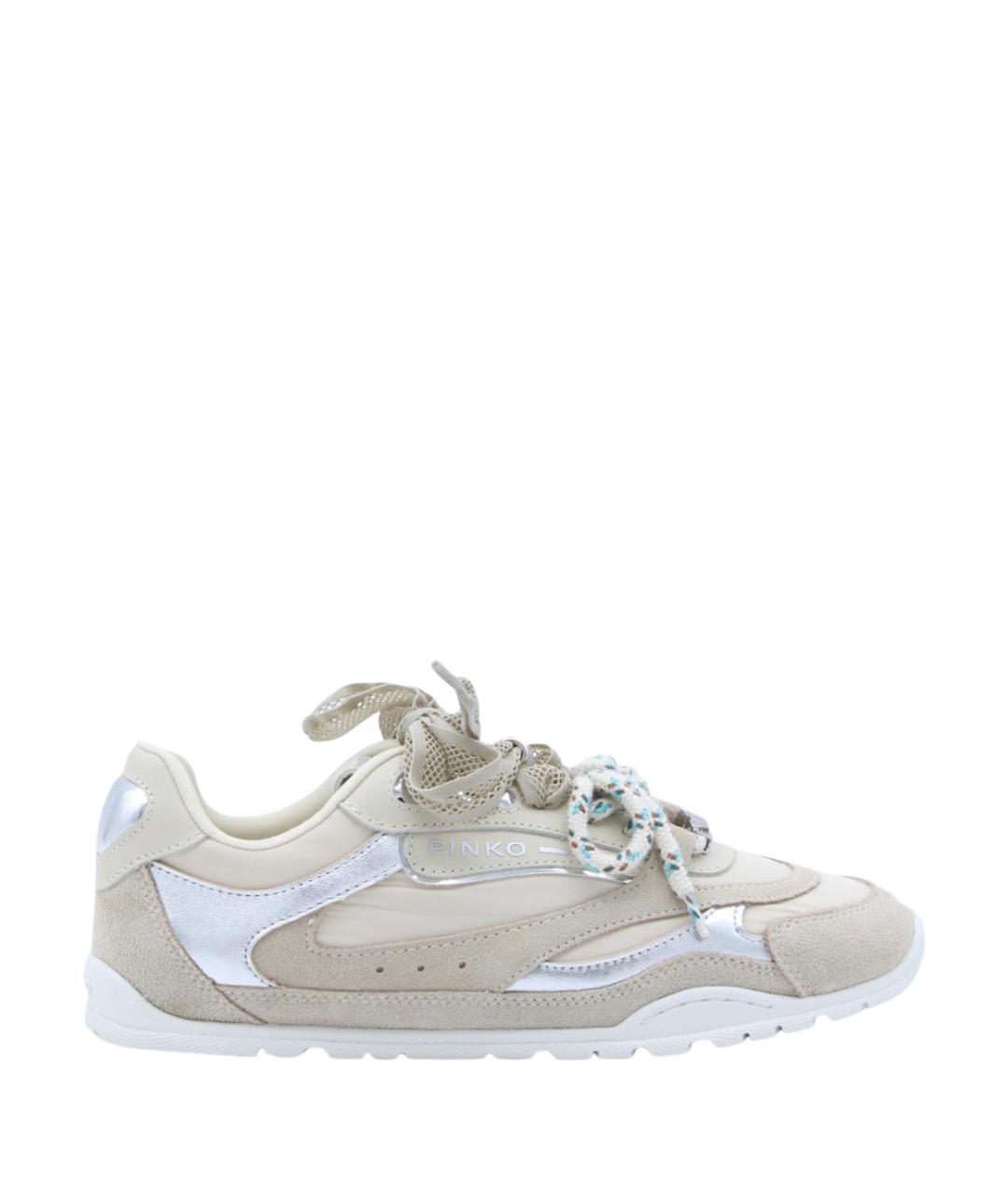 PINKO Бежевые замшевые кроссовки, фото 1