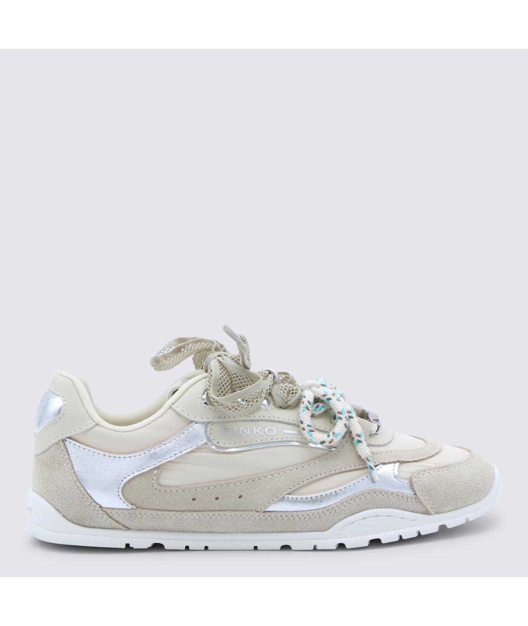 PINKO Бежевые замшевые кроссовки, фото 5