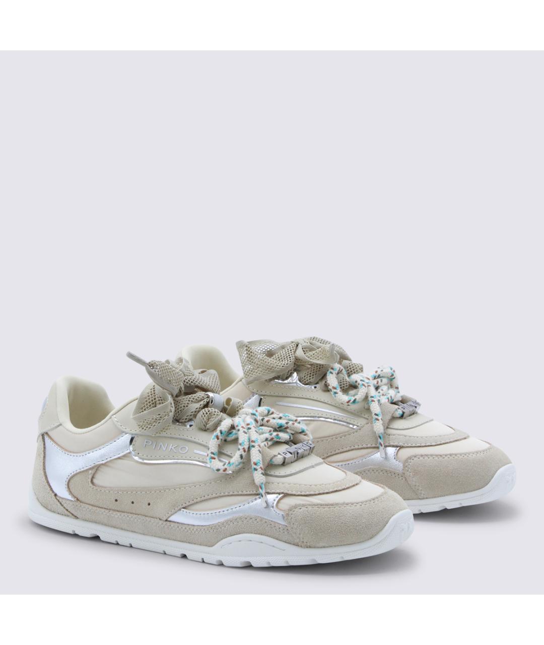 PINKO Бежевые замшевые кроссовки, фото 2