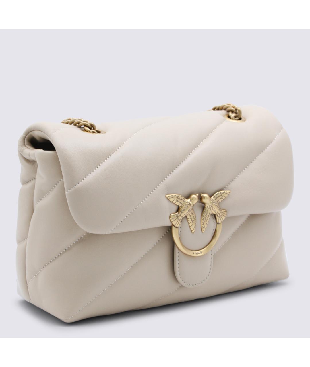 PINKO Бежевая кожаная сумка через плечо, фото 2
