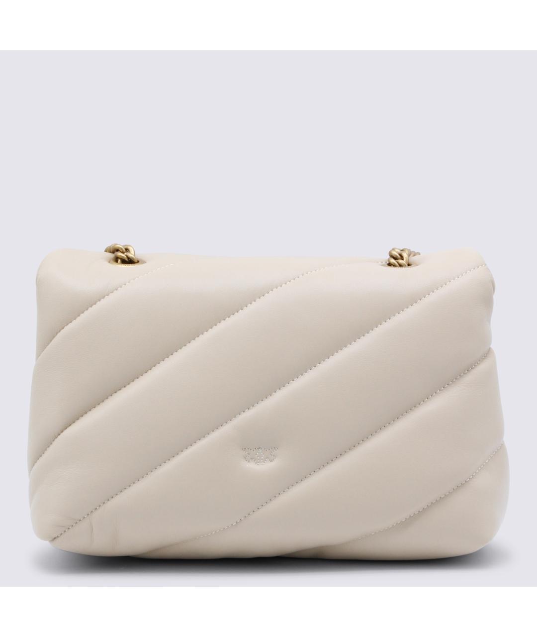 PINKO Бежевая кожаная сумка через плечо, фото 3