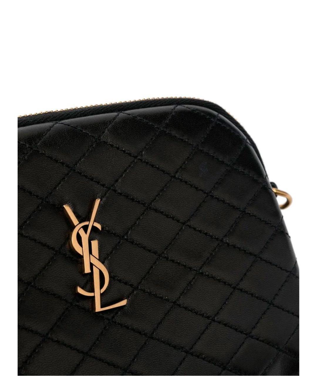 SAINT LAURENT Черная кожаная сумка через плечо, фото 5