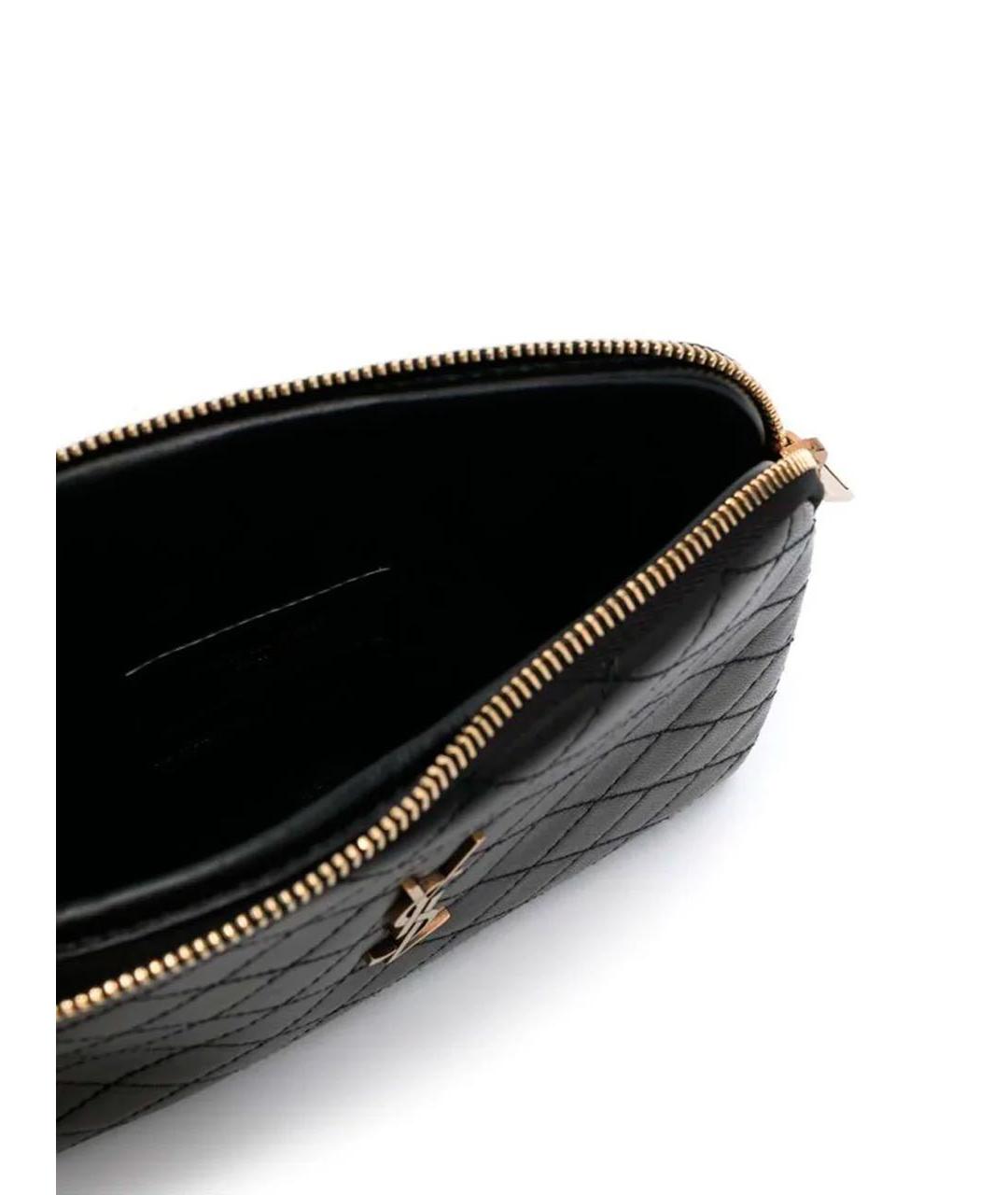 SAINT LAURENT Черная кожаная сумка через плечо, фото 4