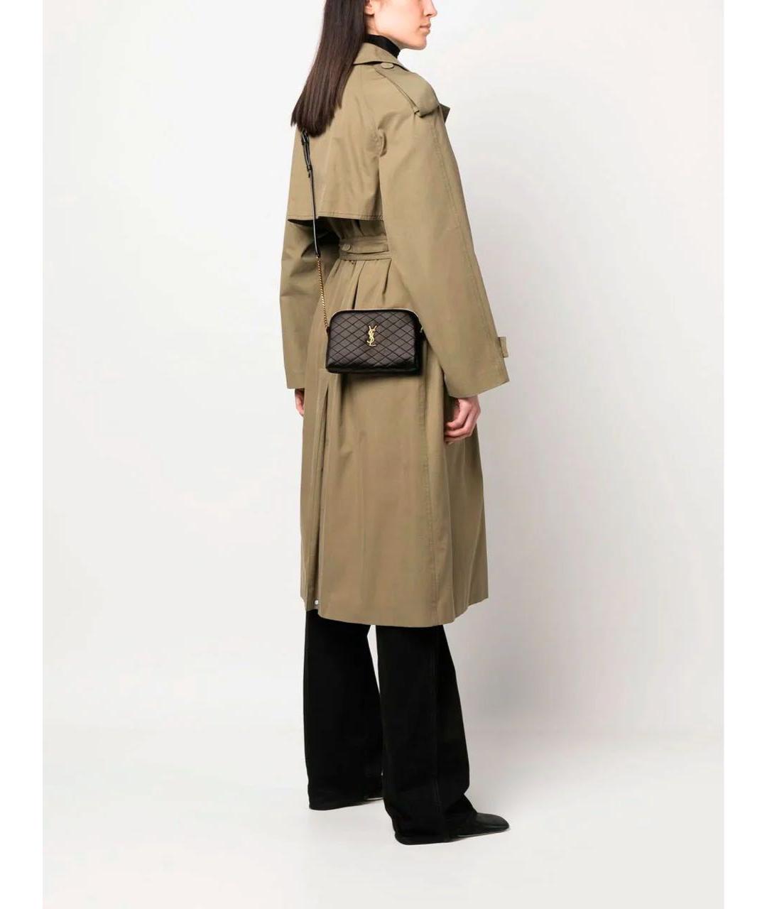 SAINT LAURENT Черная кожаная сумка через плечо, фото 6