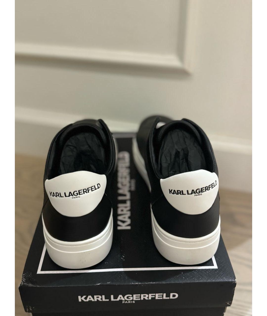 KARL LAGERFELD Черные кожаные слипоны, фото 2