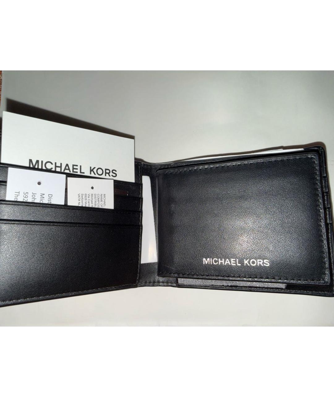 MICHAEL KORS Черный кожаный кошелек, фото 2