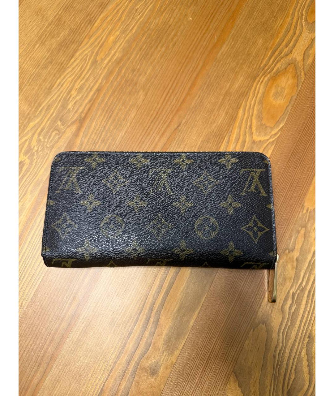 LOUIS VUITTON Коричневый кожаный кошелек, фото 7