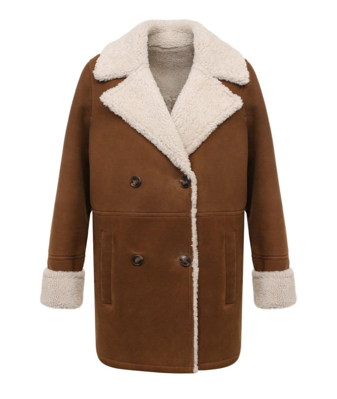 YVES SALOMON Бежевая замшевая дубленка, фото 1