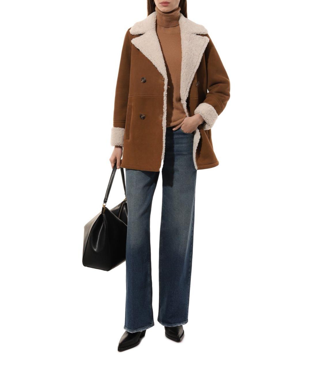 YVES SALOMON Бежевая замшевая дубленка, фото 2