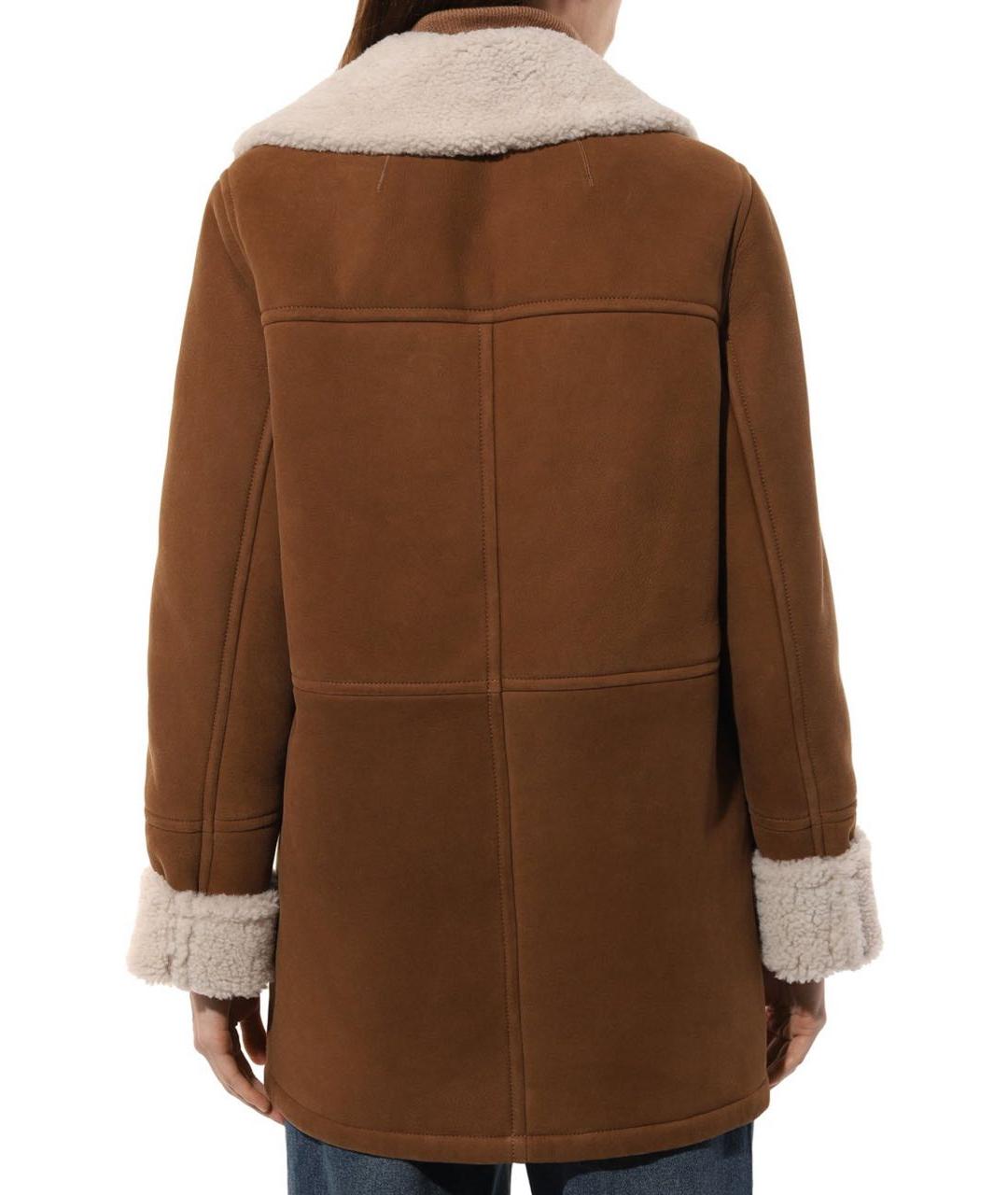 YVES SALOMON Бежевая замшевая дубленка, фото 4