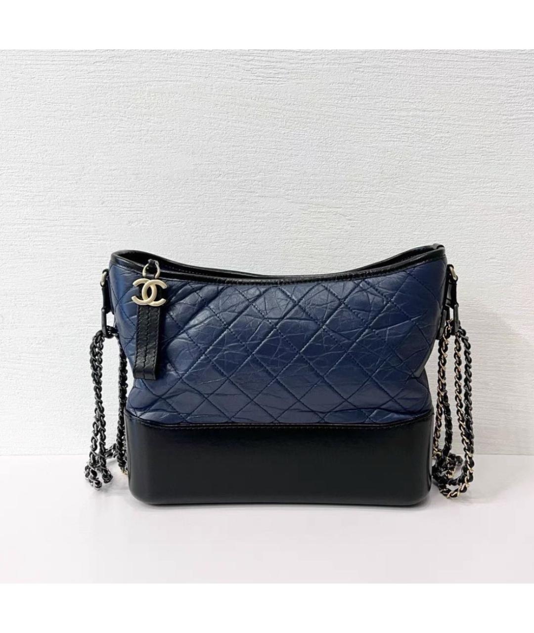 CHANEL Темно-синяя кожаная сумка через плечо, фото 2