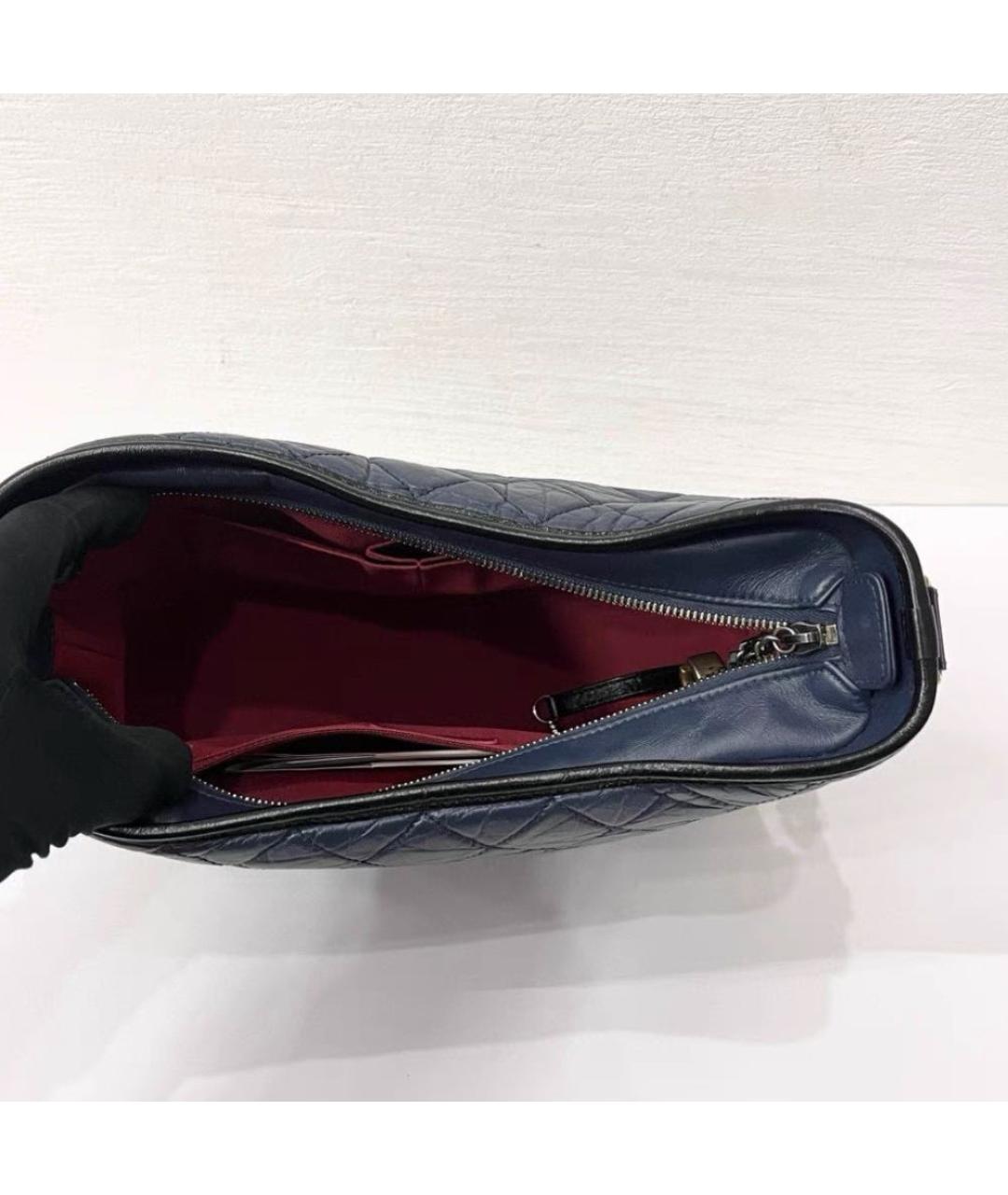 CHANEL Темно-синяя кожаная сумка через плечо, фото 4