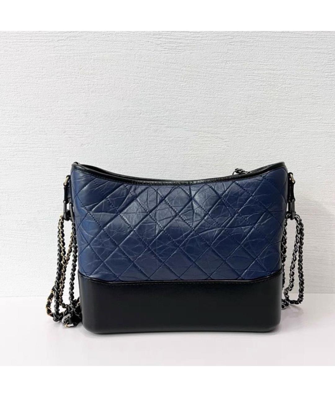 CHANEL Темно-синяя кожаная сумка через плечо, фото 3