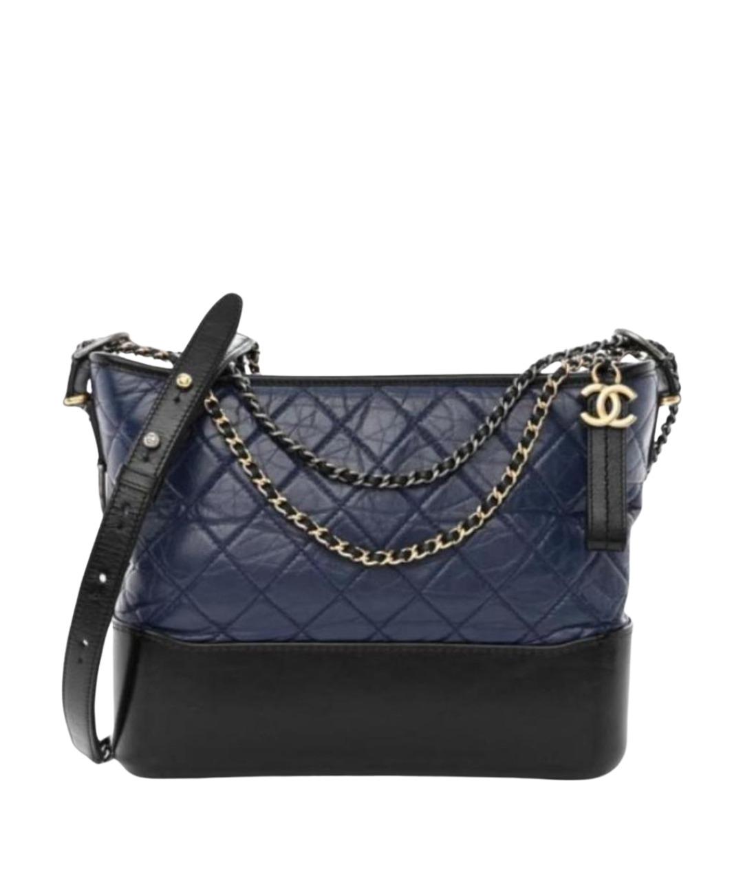 CHANEL Темно-синяя кожаная сумка через плечо, фото 1