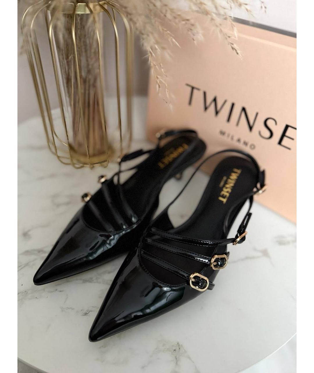 TWIN-SET Черные туфли из искусственной кожи, фото 3