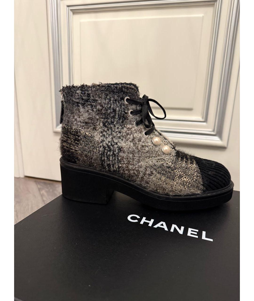 CHANEL Мульти текстильные ботинки, фото 9