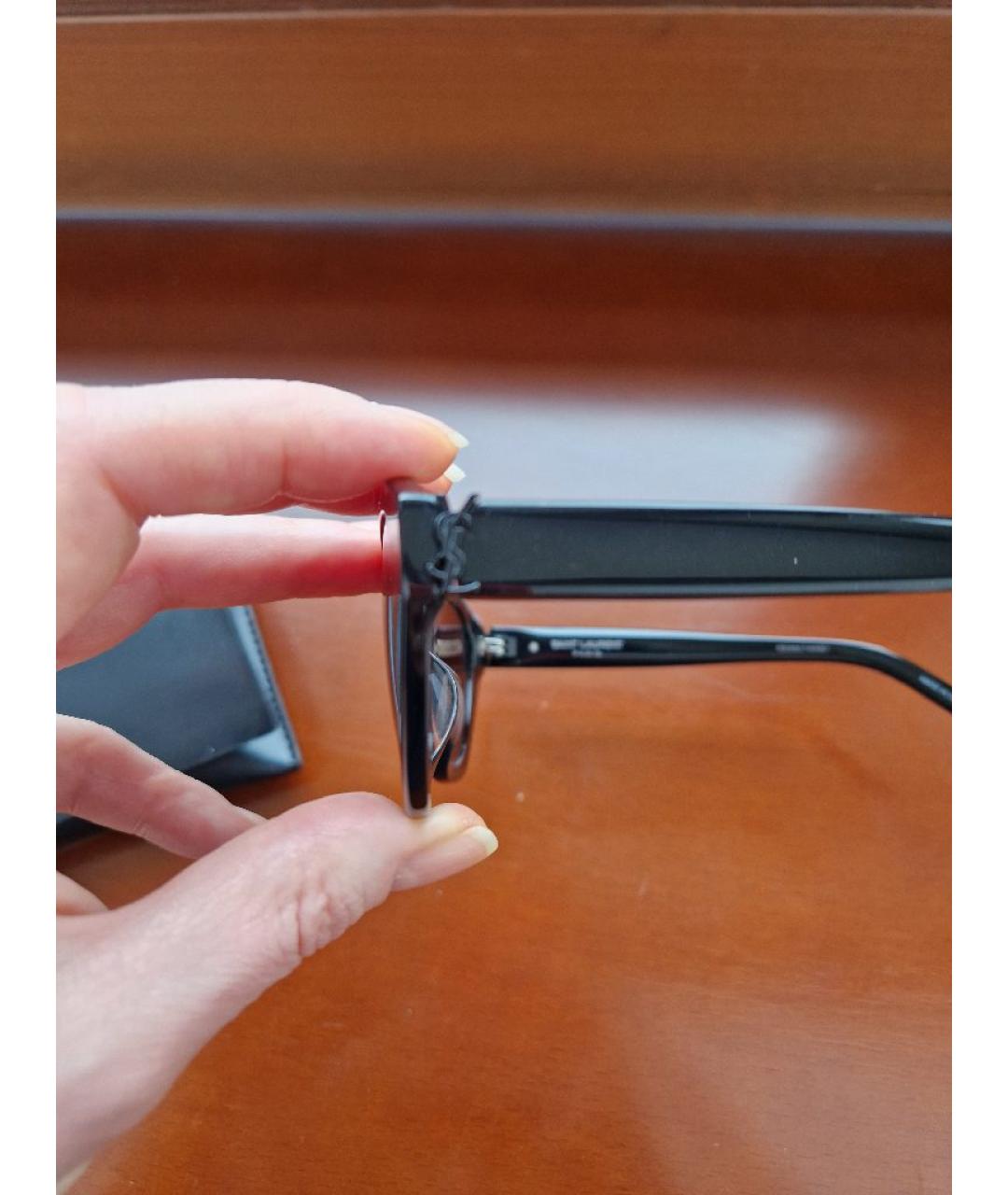 SAINT LAURENT Черные пластиковые солнцезащитные очки, фото 7