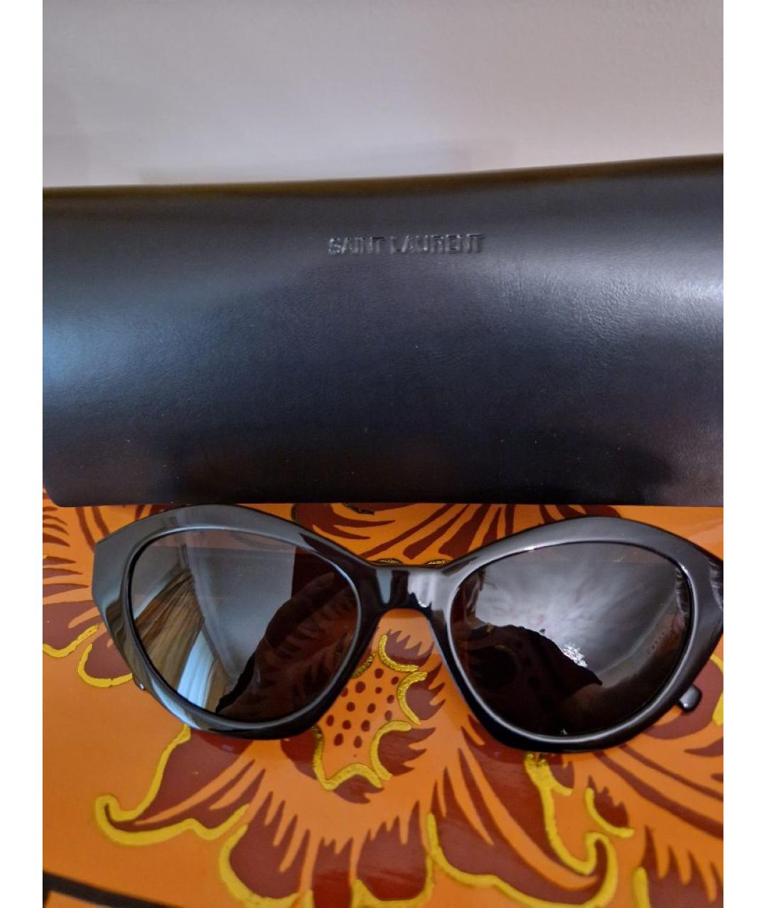 SAINT LAURENT Черные пластиковые солнцезащитные очки, фото 2