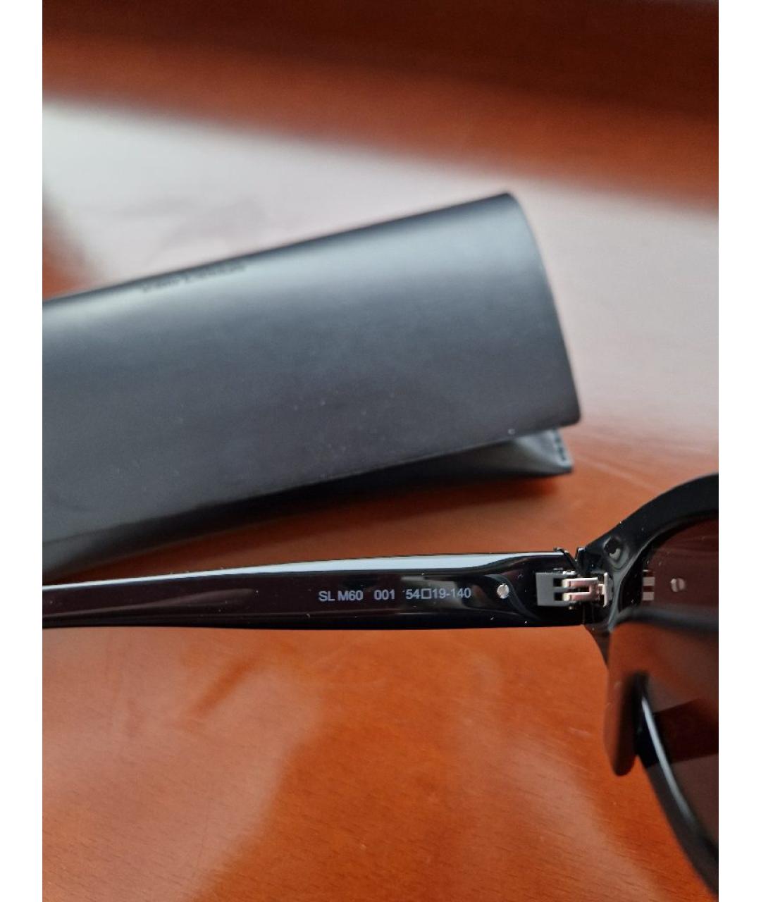 SAINT LAURENT Черные пластиковые солнцезащитные очки, фото 8