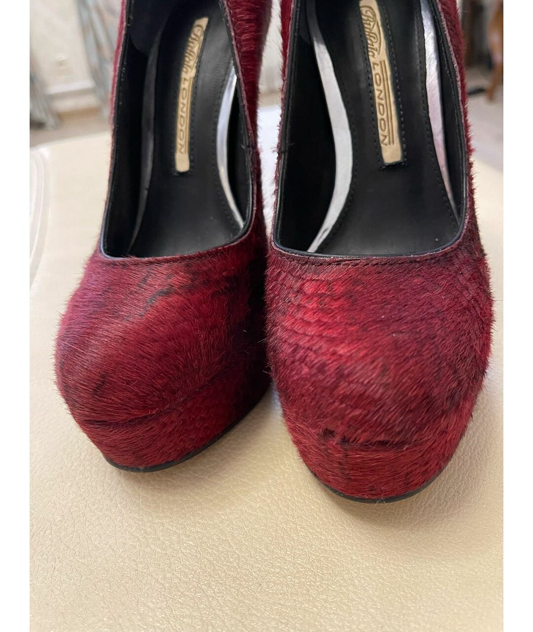 BUFFALO Бордовые кожаные туфли, фото 5
