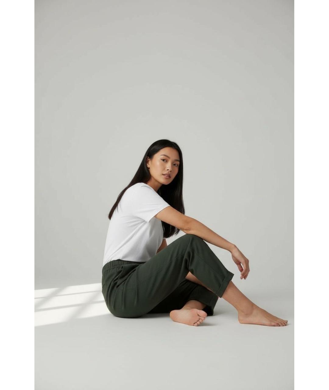 ANTONELLI FIRENZE Зеленые полиэстеровые брюки широкие, фото 2