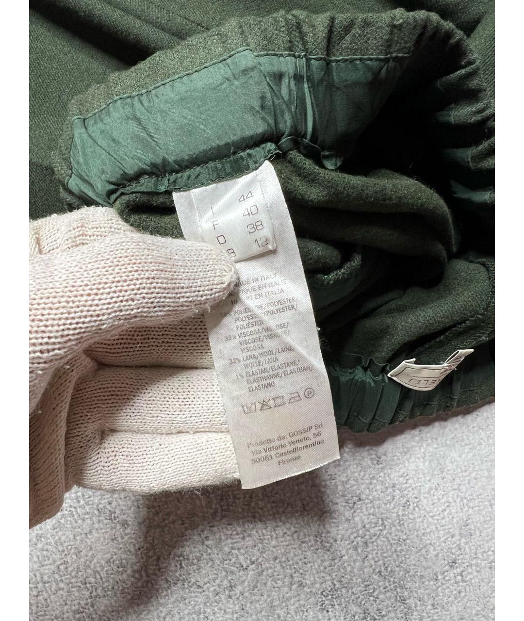 ANTONELLI FIRENZE Зеленые полиэстеровые брюки широкие, фото 7