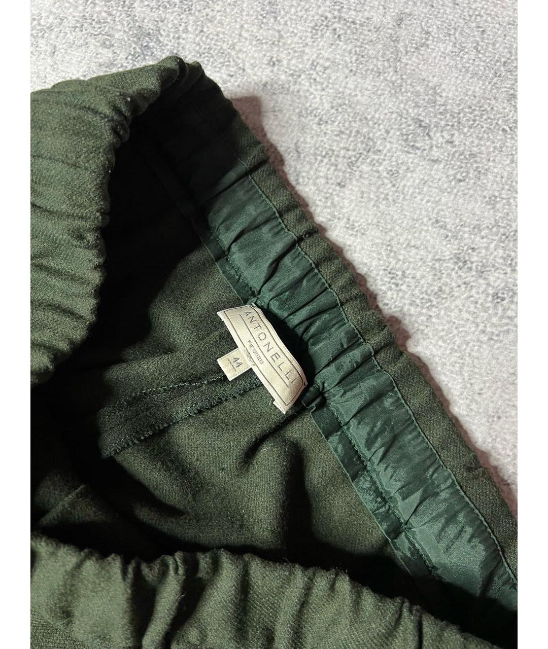 ANTONELLI FIRENZE Зеленые полиэстеровые брюки широкие, фото 6