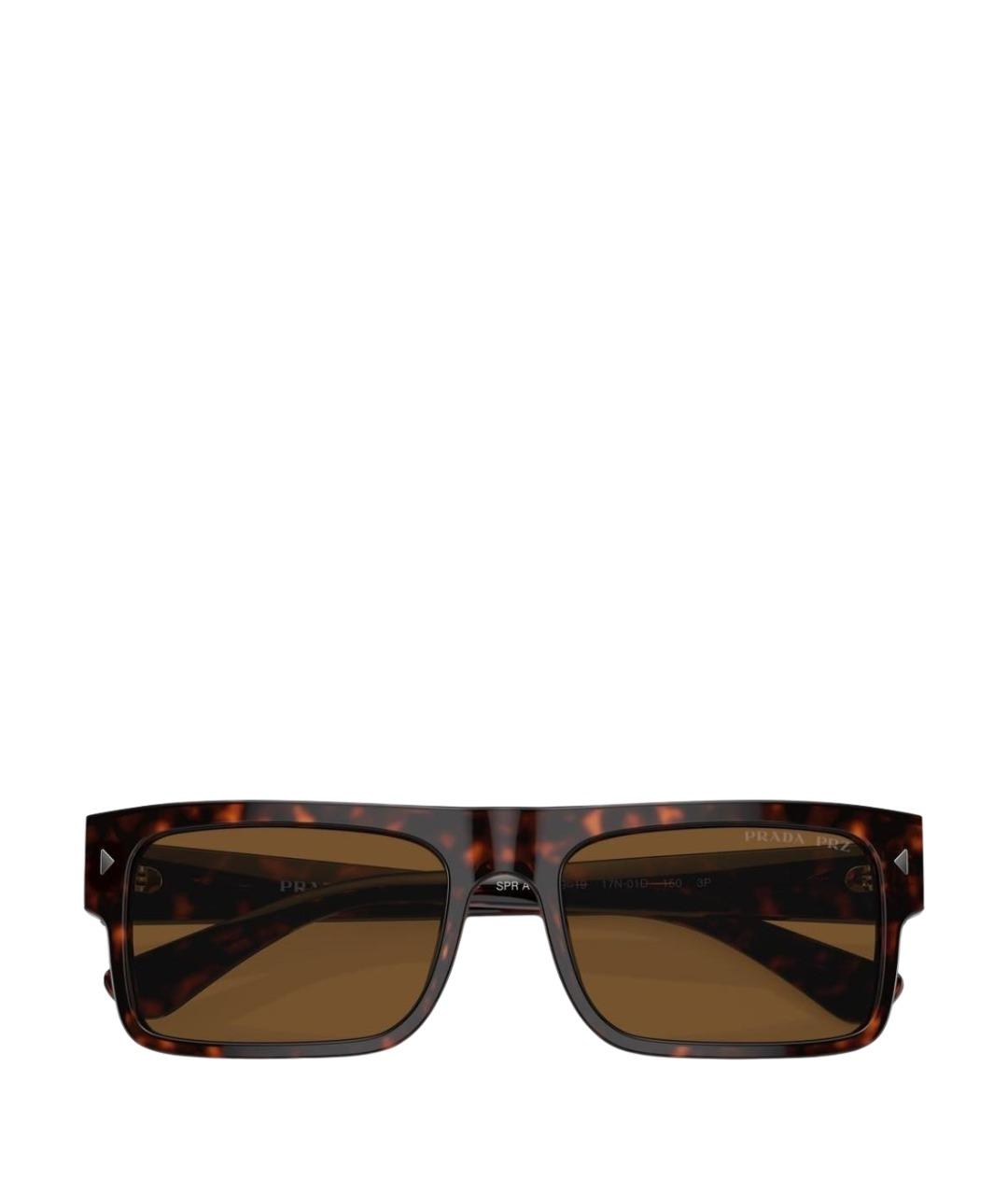 PRADA Коричневые пластиковые солнцезащитные очки, фото 1