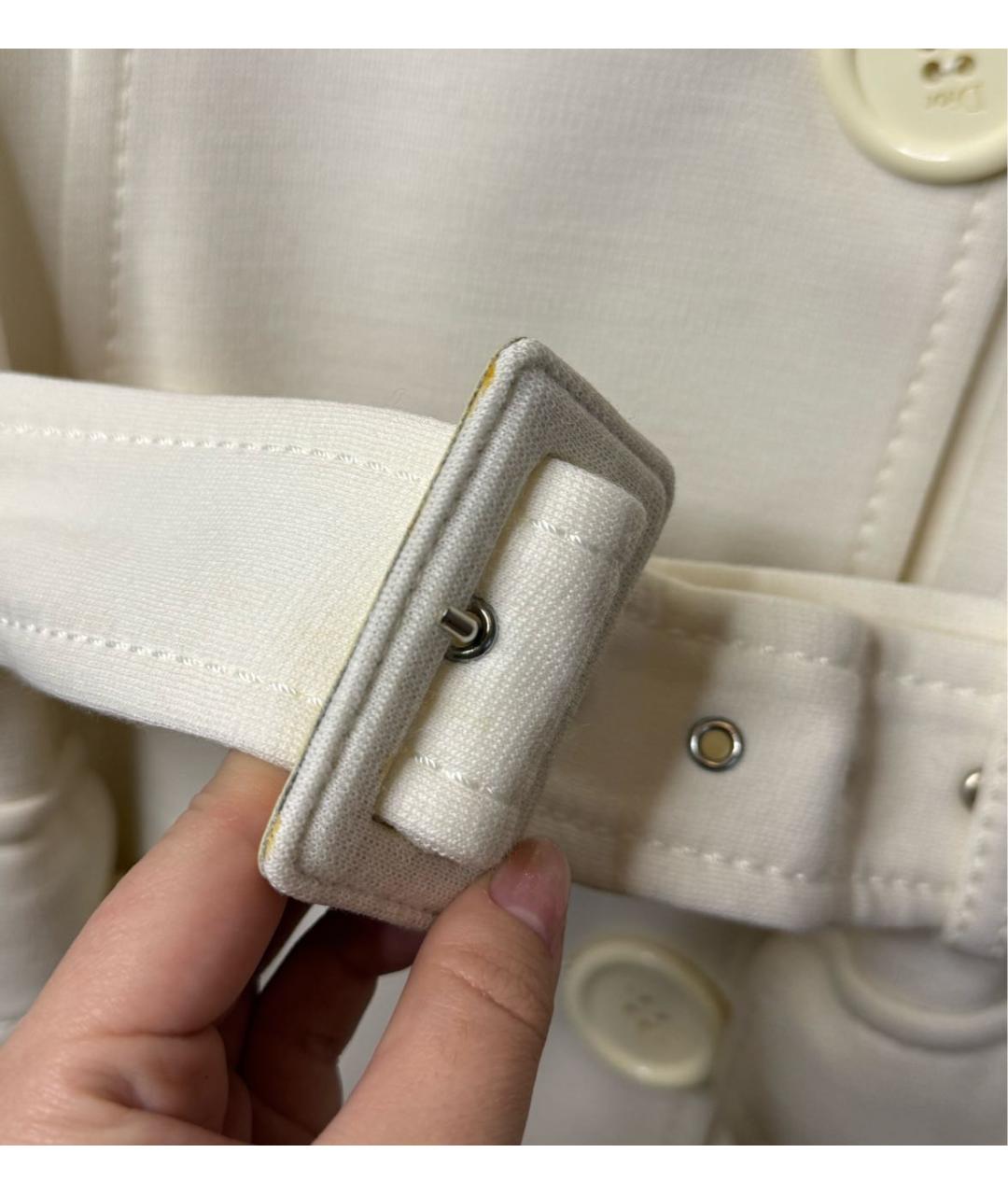 CHRISTIAN DIOR Бежевый шерстяной тренч/плащ, фото 4