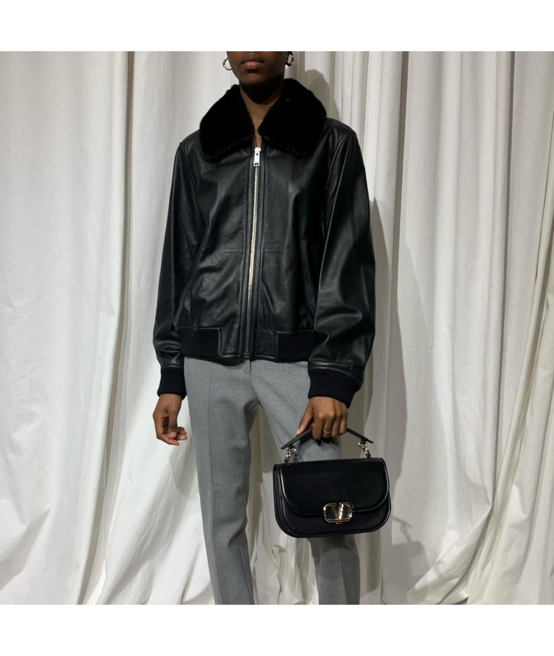 YVES SALOMON Черная кожаная куртка, фото 2