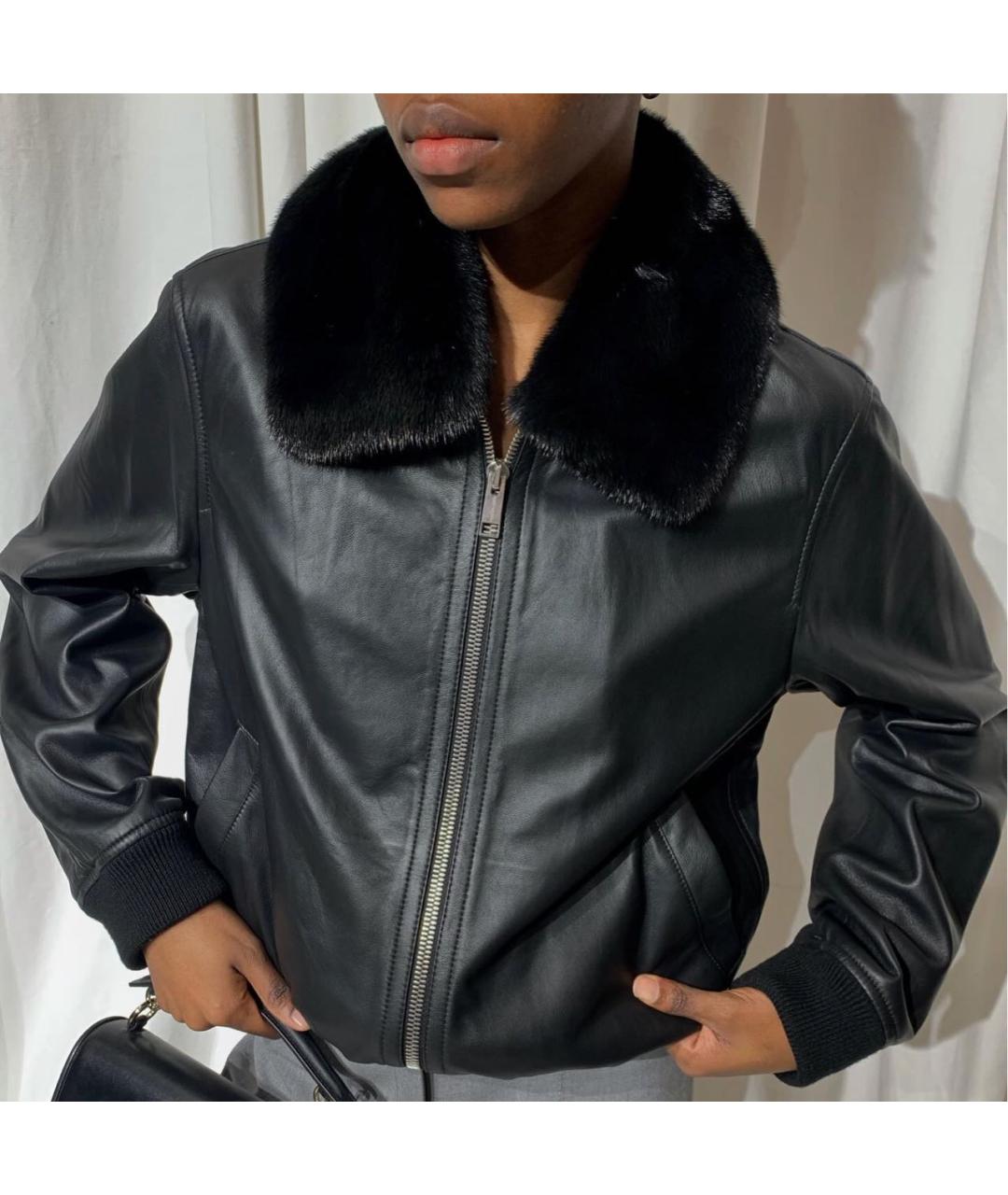 YVES SALOMON Черная кожаная куртка, фото 4