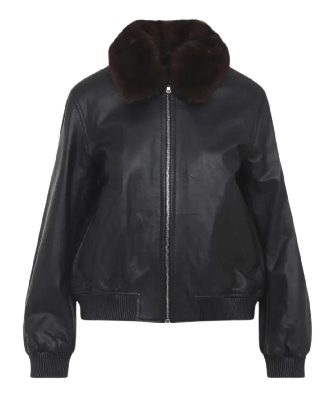 YVES SALOMON Черная кожаная куртка, фото 1