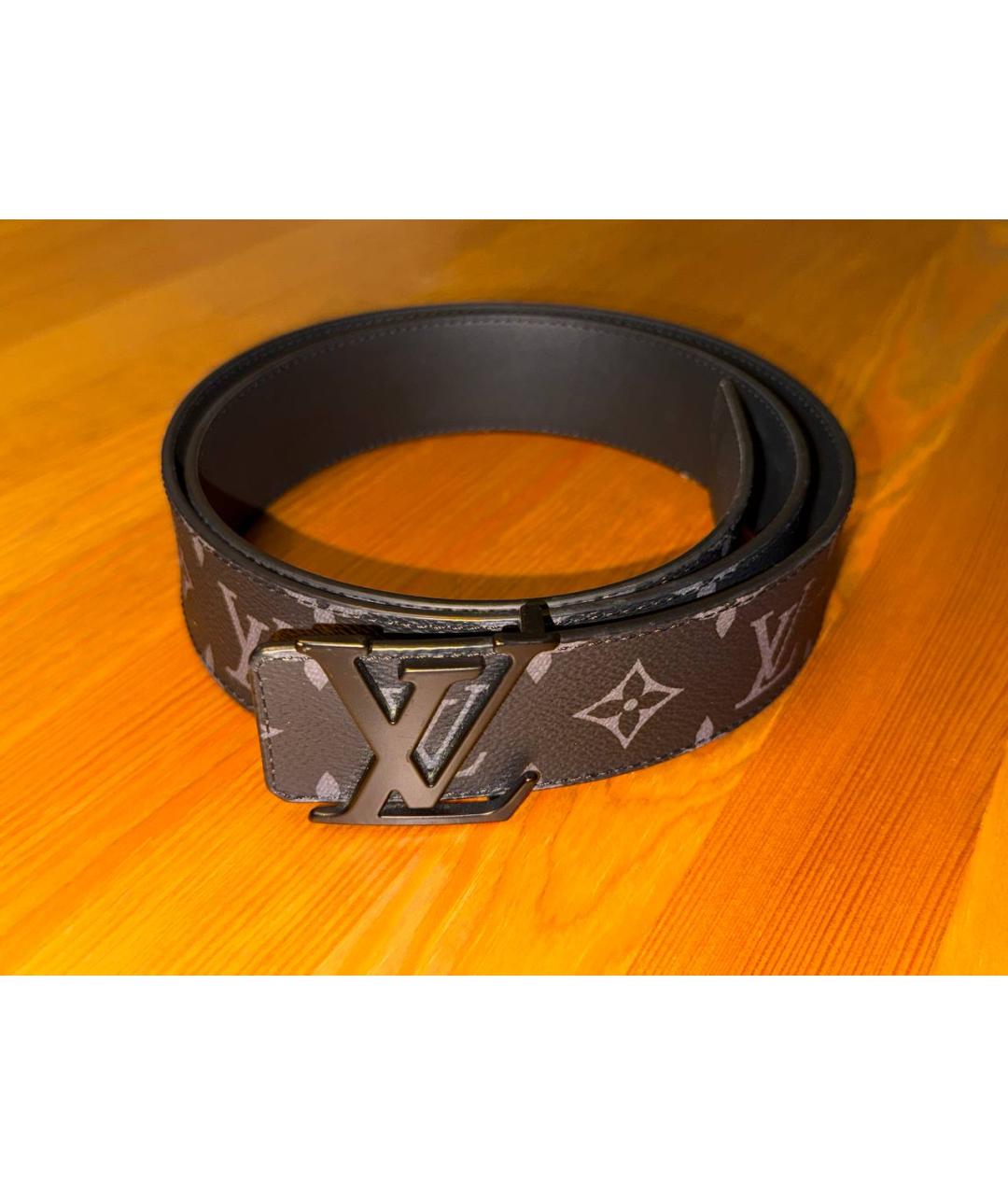 LOUIS VUITTON Черный кожаный ремень, фото 7