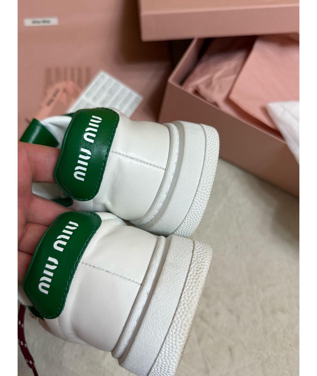 MIU MIU Мульти кожаные кроссовки, фото 4