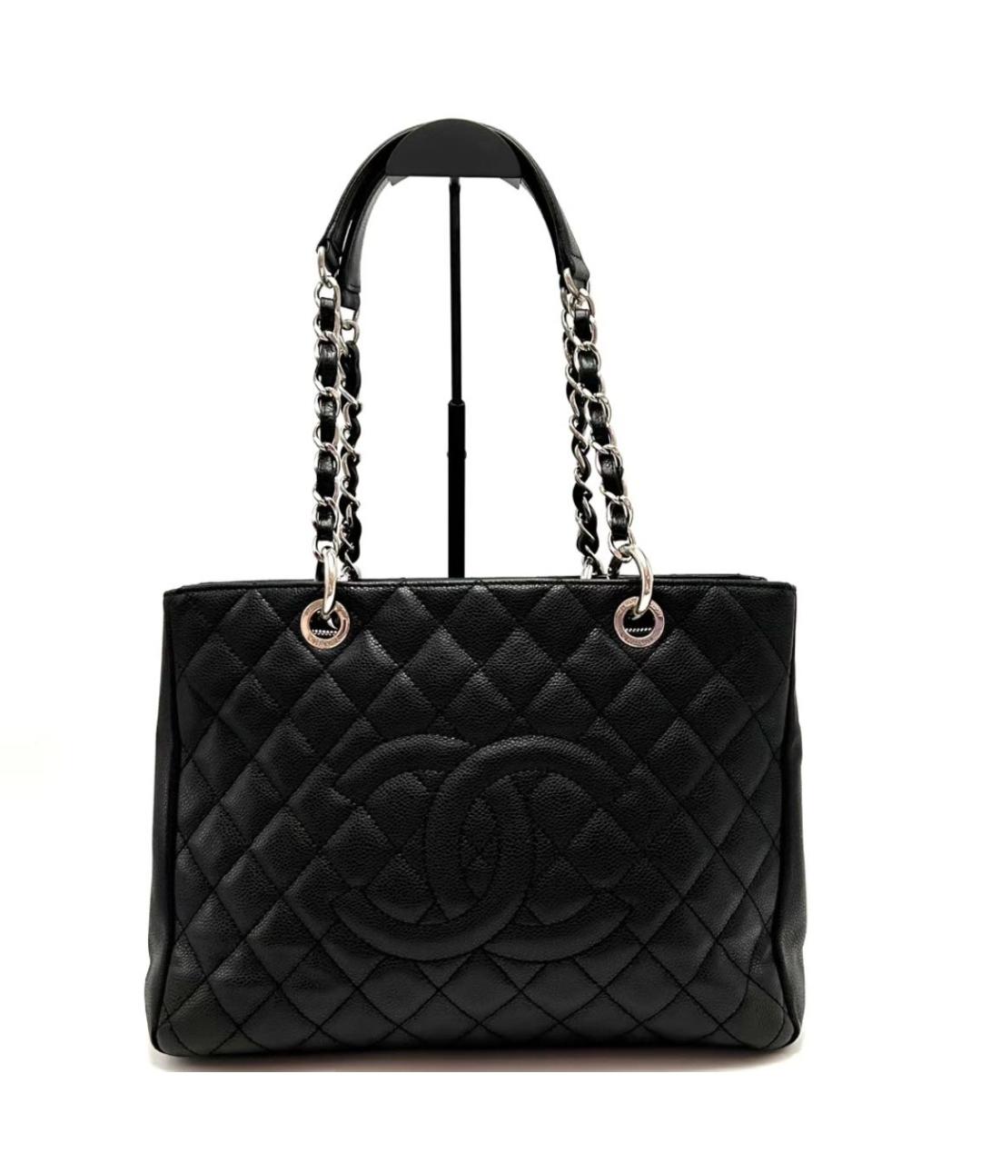 CHANEL Черная кожаная сумка с короткими ручками, фото 2