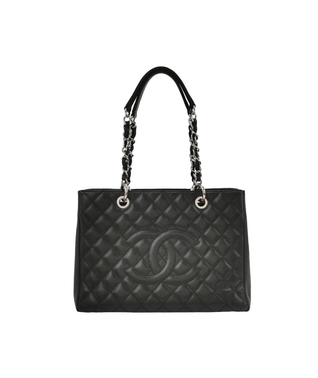 CHANEL Черная кожаная сумка с короткими ручками, фото 5