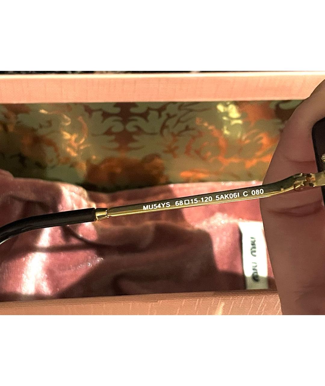 MIU MIU Коричневые металлические солнцезащитные очки, фото 7