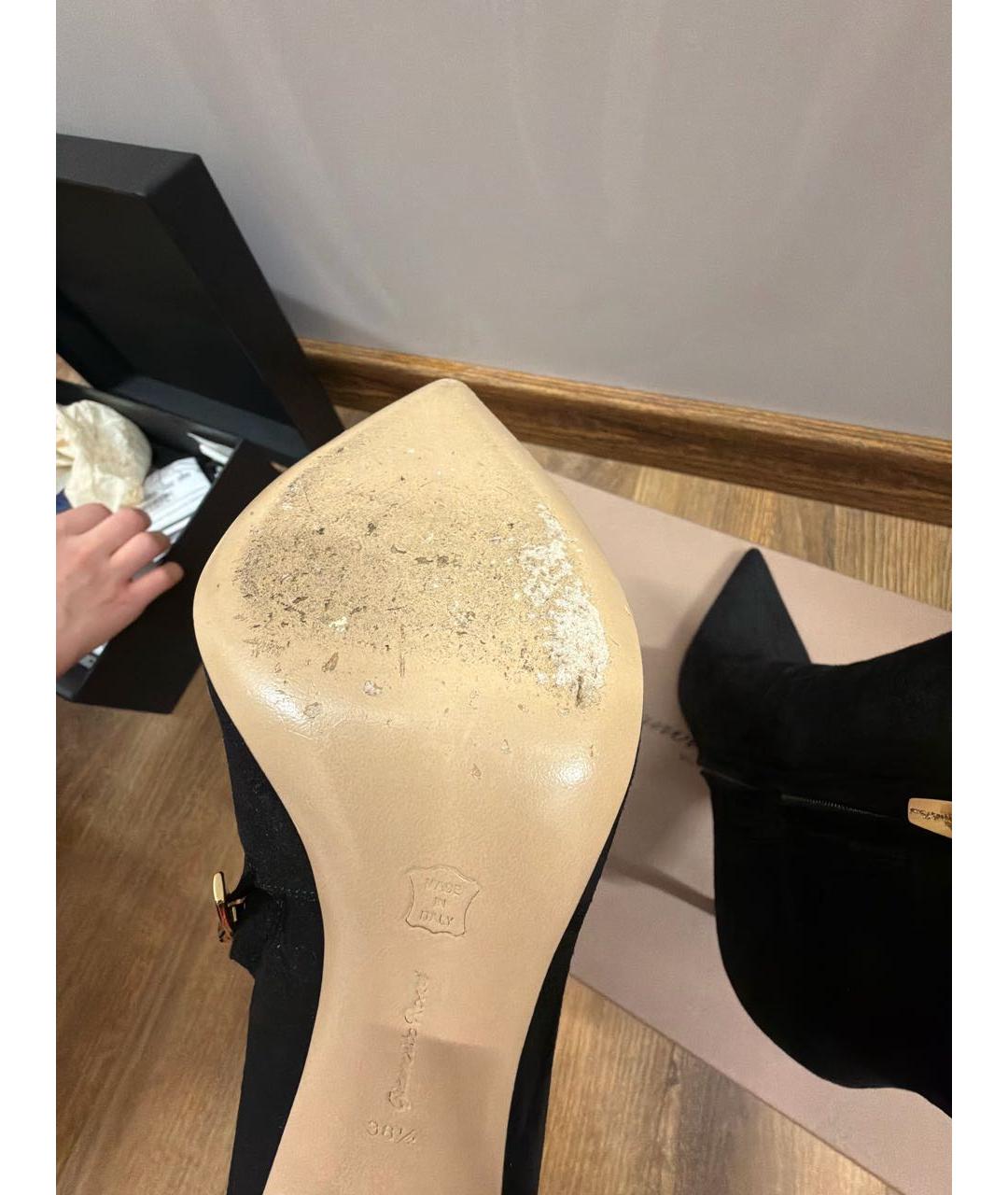 GIANVITO ROSSI Черные замшевые ботинки, фото 6