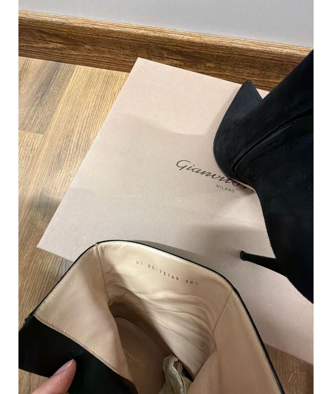 GIANVITO ROSSI Черные замшевые ботинки, фото 5