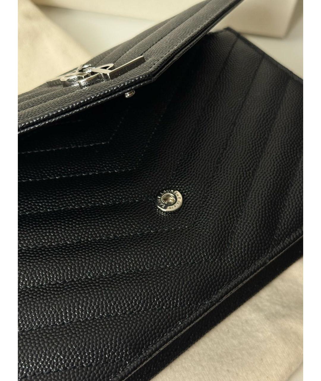 SAINT LAURENT Черная кожаная сумка через плечо, фото 4