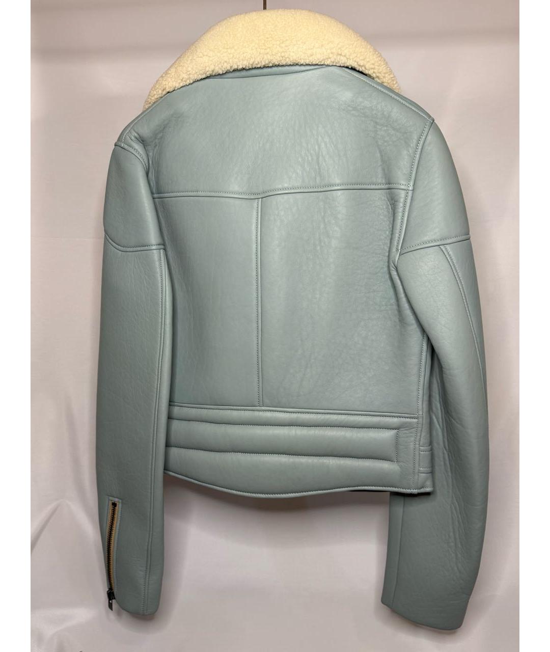 CHLOE Голубая кожаная дубленка, фото 2