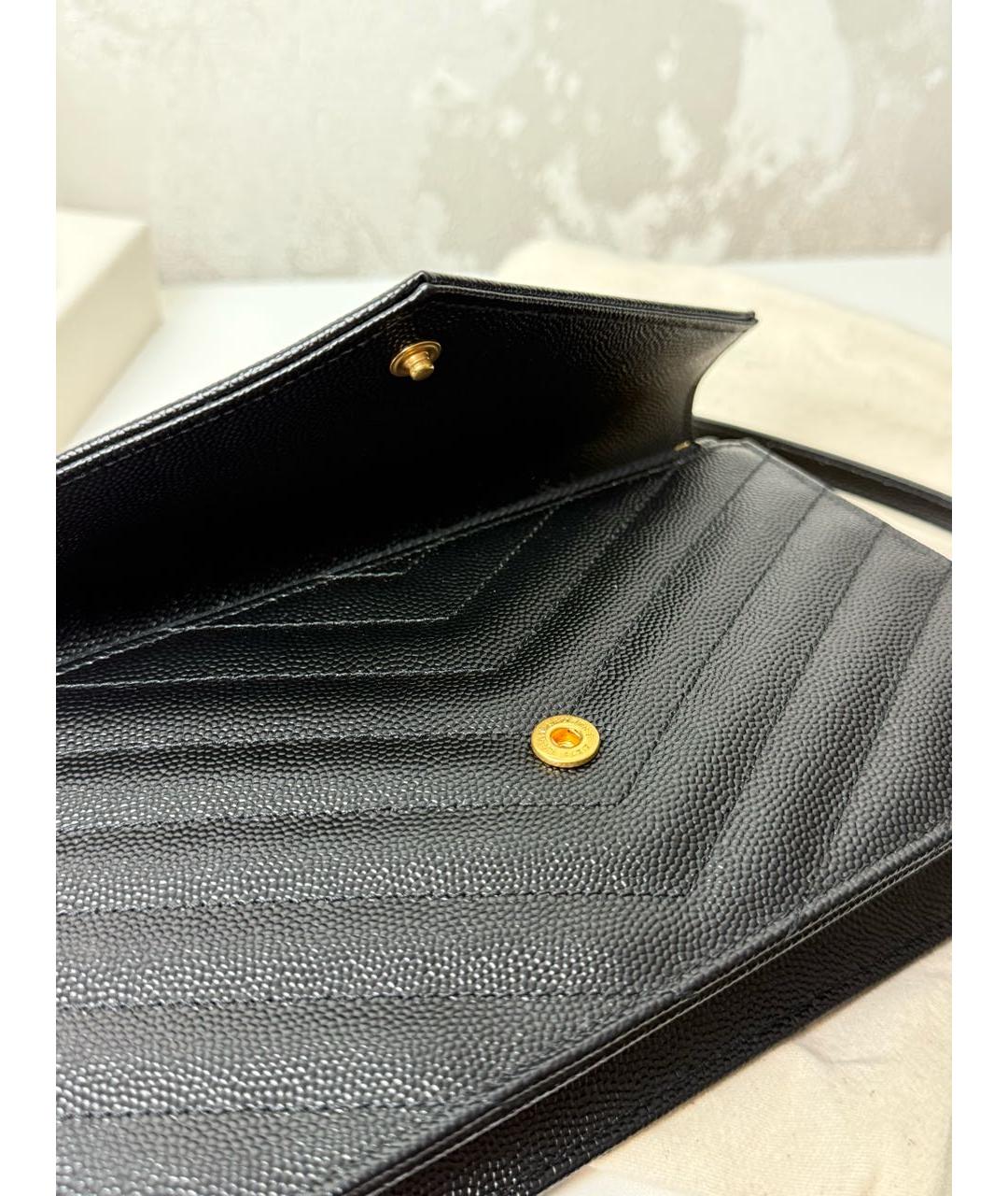 SAINT LAURENT Черная кожаная сумка через плечо, фото 3