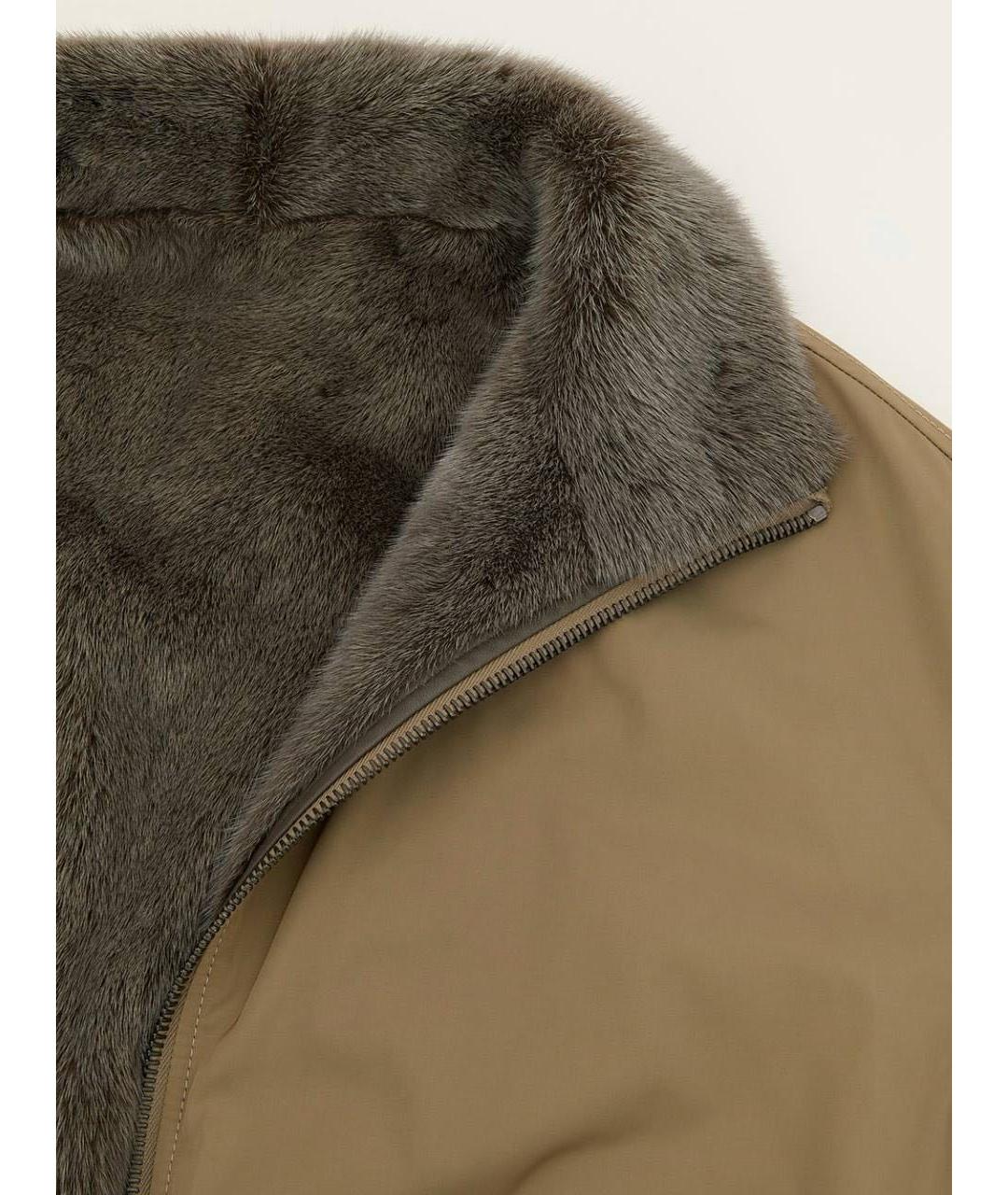 YVES SALOMON Хаки меховая куртка, фото 6