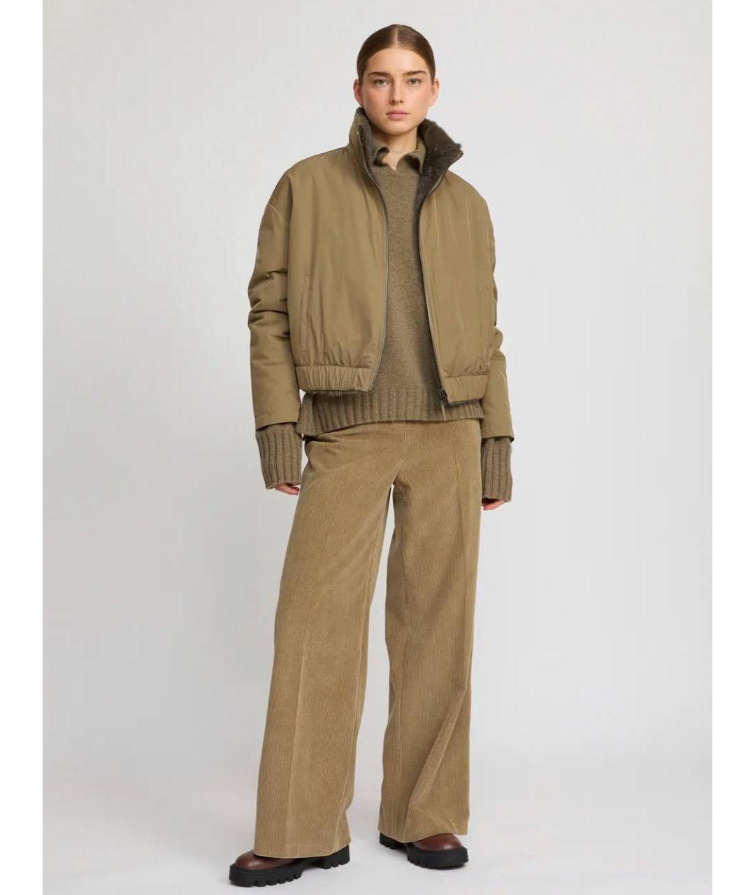 YVES SALOMON Хаки меховая куртка, фото 5