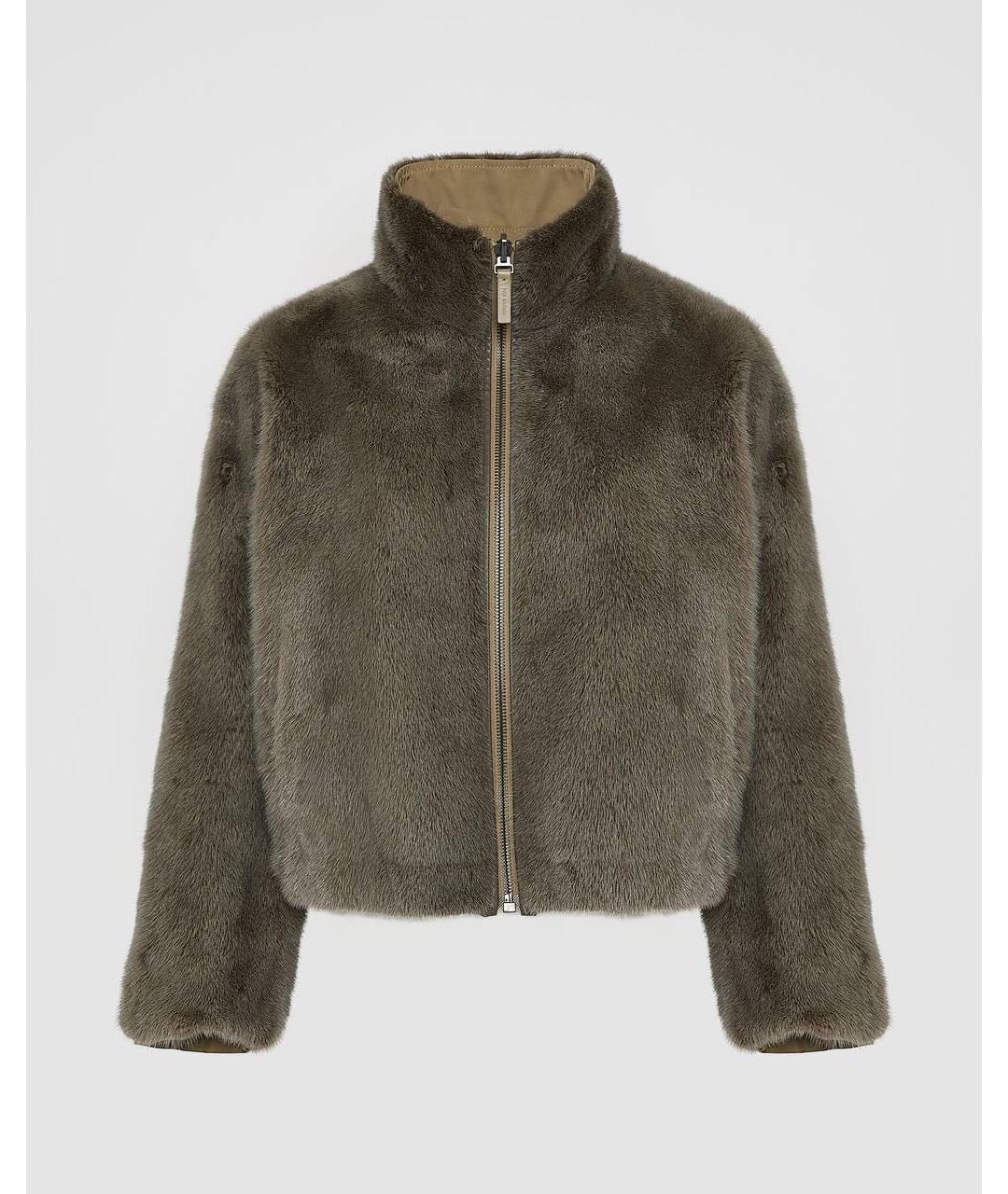 YVES SALOMON Хаки меховая куртка, фото 7