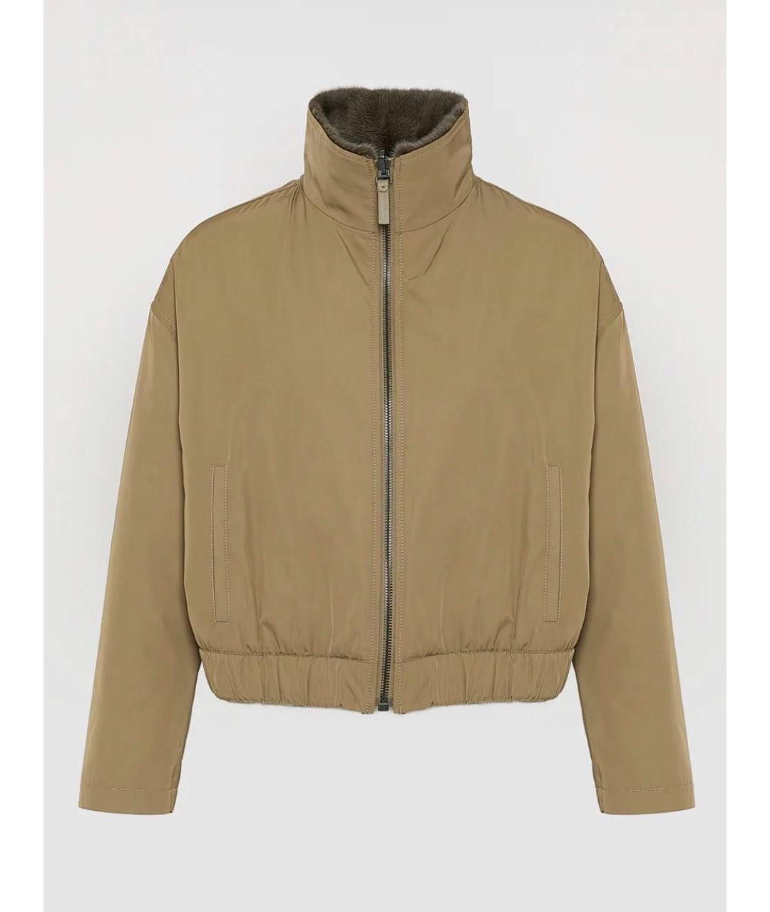 YVES SALOMON Бежевая меховая куртка, фото 2