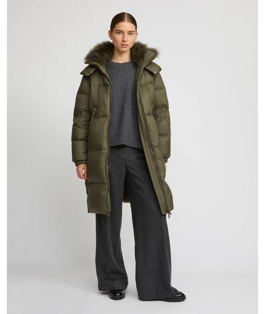 YVES SALOMON Хаки меховой пуховик, фото 4
