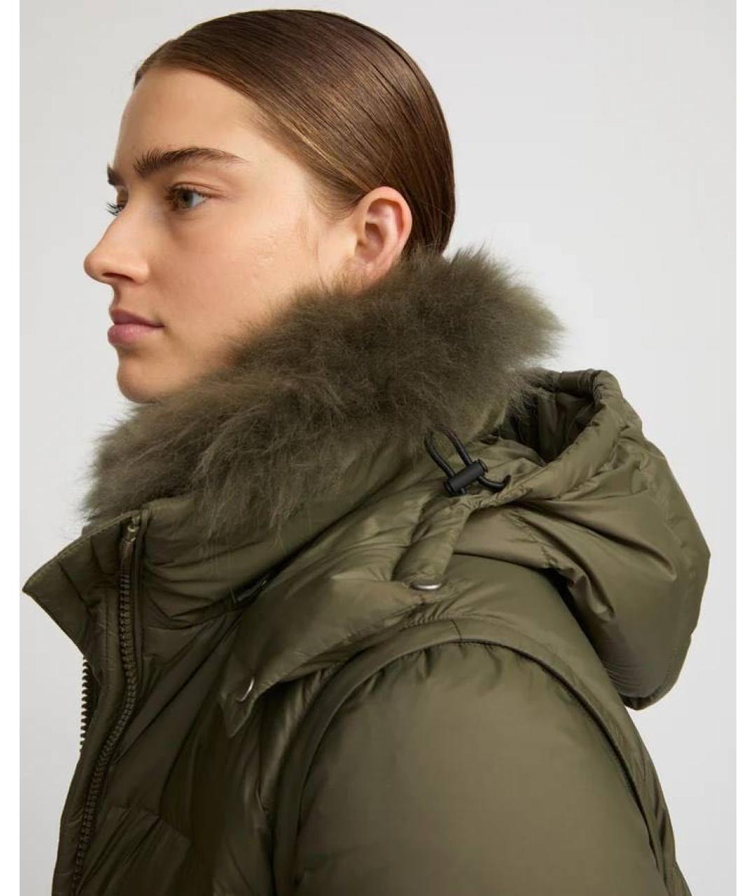 YVES SALOMON Хаки меховой пуховик, фото 3