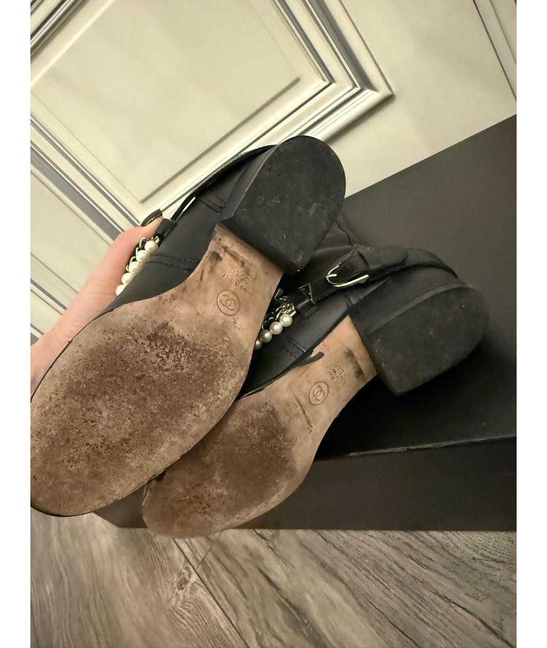 CHANEL Черные кожаные сапоги, фото 7